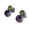 Boucles d'oreilles Boucles d'oreilles en or blanc 18 carats, améthyste et péridot 58 Facettes PE836