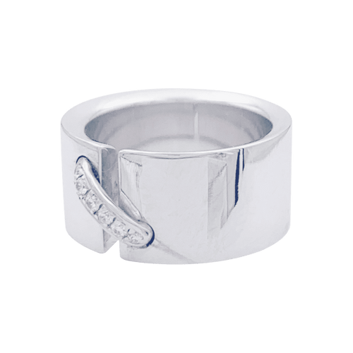 Bague 49 Bague Chaumet,"Liens", or blanc et diamants, lien unique. 58 Facettes 32551