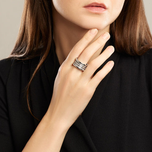 BULGARI - Bague B.Zero1 or blanc diamants 58 Facettes