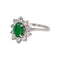 Bague 50 Bague Marguerite Or blanc Emeraude, Diamant 58 Facettes 4941667CN
