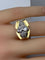 Bague Tank en or jaune 18 carats et platine sertie de diamants