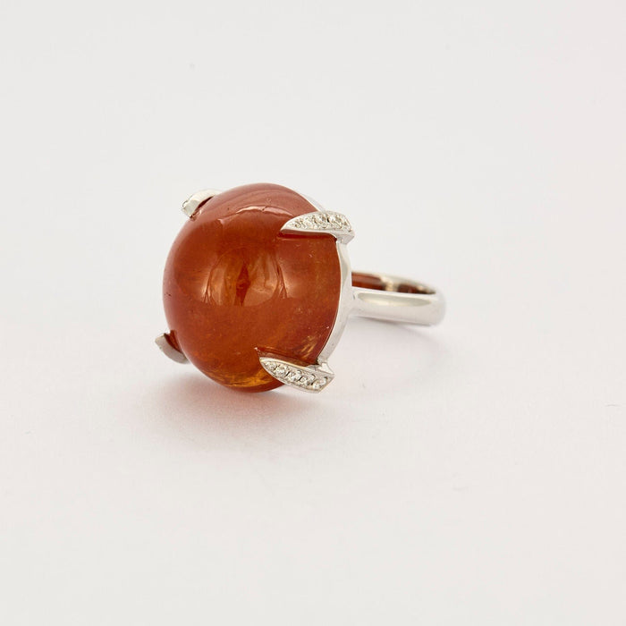 Bague 54.5 Bague or blanc spessartite 58 Facettes 32600142