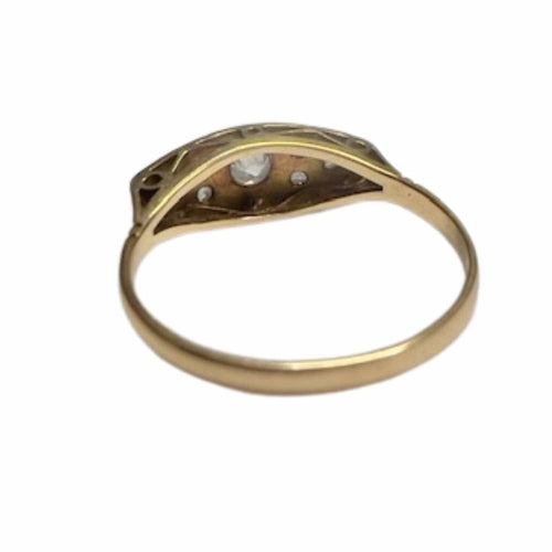 BAGUE ART DÉCO DES ANNÉES 1920-1925 EN OR 18 KT ET PLATINE AVEC DIAMANTS