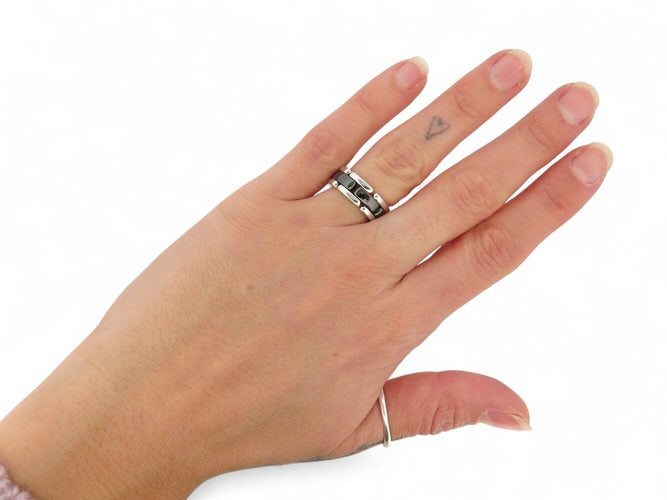 Bague 53 bague CHANEL ultra j2636 t53 en or blanc 18k & ceramique noire black 58 Facettes 270291
