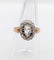 Bague marguerite victorienne or rose 18k diamant poire 0.60 carat (circa 1880)