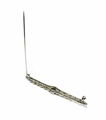 Broche Broche en Or Blanc, Diamants et Perles 58 Facettes