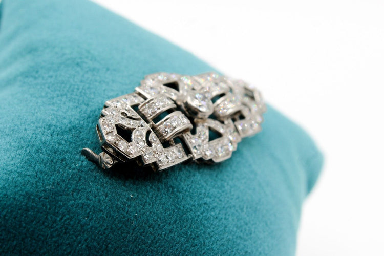 Broche Broche Art Déco or, platine, diamants 58 Facettes 240221