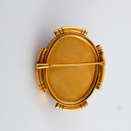 Broche Broche Ancienne Camée de lave 58 Facettes