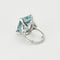 Bague 47 Bague en Or blanc 18k Aquamarine 58 Facettes CAS0171