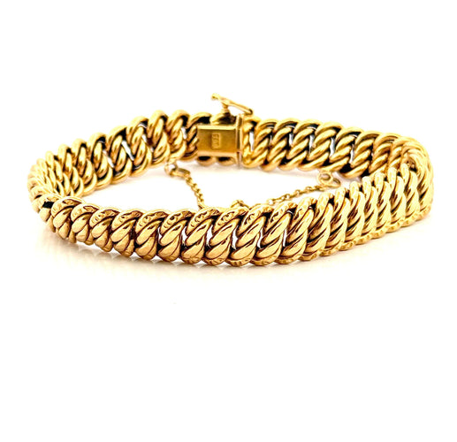 Bracelet Bracelet maille américaine largeur 10 mm or jaune 18 carats 58 Facettes