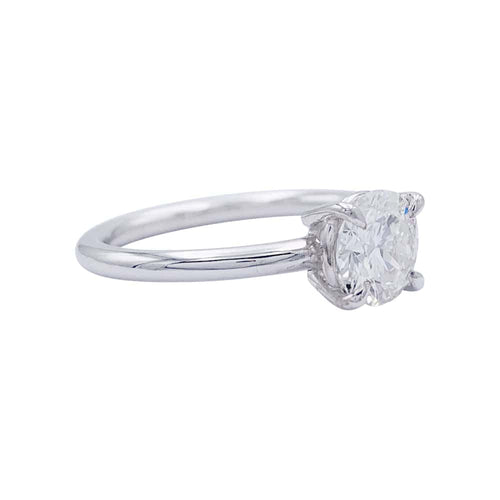 Bague 53 Bague solitaire en or blanc, diamant 1,11 carat. 58 Facettes 32514