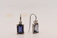 Boucles d'oreilles Earrings Iolite Diamonds 0,12 Carats White Gold 18 Carats 58 Facettes