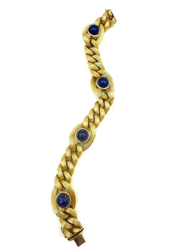 Bracelet Bracelet vintage or jaune 18K et lapis 58 Facettes