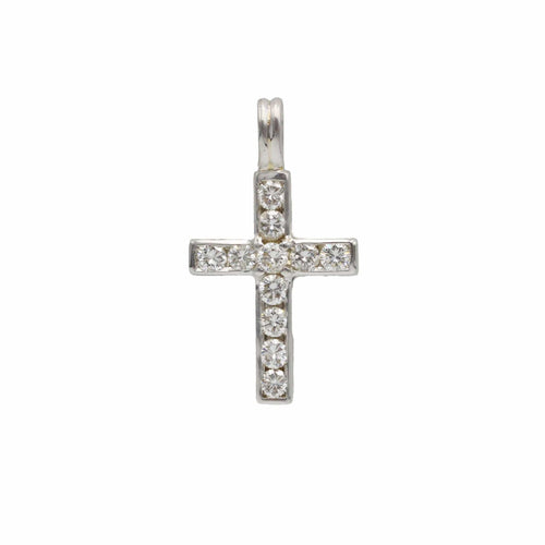 Pendentif Pendentif Croix - Or blanc et diamants 58 Facettes 1110