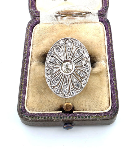 Bague 53 Bague en platine et diamant 58 Facettes