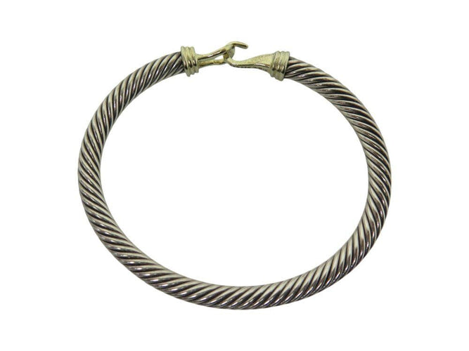 Bracelet bracelet DAVID YURMAN buckle classic cable 5mm en argent 925 or jaune 14k 58 Facettes 267212