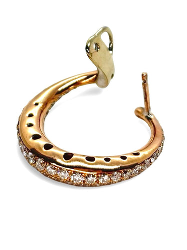 Boucles d'oreilles Boucles d'oreilles or rose et diamants 1,2 ct 58 Facettes