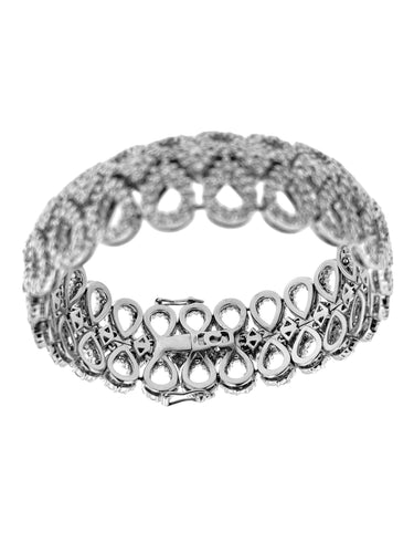 Bracelet Bracelet or blanc certifié HRD serti de 800 diamants naturels 58 Facettes