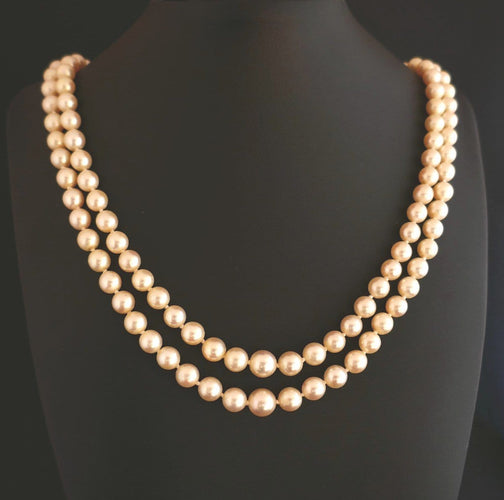 Collier Collier de Perles de Culture 2 Rangs, Fermoir Or 58 Facettes