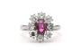 Bague 54 Bague contemporaine sertie d’un saphir rose en or blanc et diamants 58 Facettes 23282