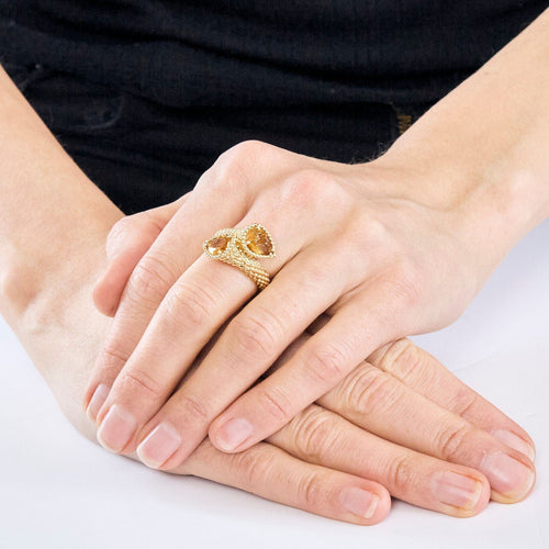 Bague 55 BOUCHERON - Serpent Bohème - Bague toi&moi, or jaune et citrine 58 Facettes AB75
