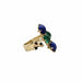 Bague 54 Bague en or jaune lapis lazuli, diamants et chrysoprases 58 Facettes CAE-RI-GRA-YGDLP