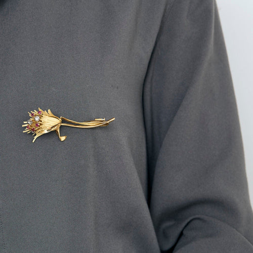 Broche Broche Chardon en or jaune 58 Facettes ALE4065