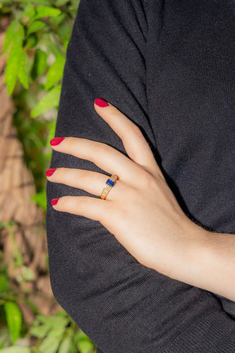 Bague 56 Bague Or jaune Saphir, Diamant 58 Facettes 3621957CN