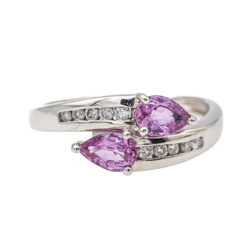 Bague 55 Bague Toi & Moi Or blanc Saphir, Diamant 58 Facettes 2842407CN