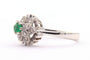 Bague 60 Bague Années 70 en or blanc sertie d'une émeraude et de diamants 58 Facettes B406