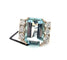 Bague 54 Bague en or blanc avec aigue-marine et diamants 58 Facettes