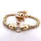 Boucles d'oreilles Parure 3 pièces têtes de panthères or jaune 18 carats , pierres synthétiques 58 Facettes