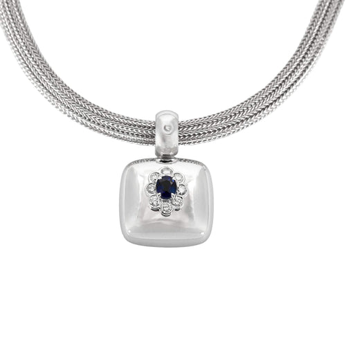 Collier TABBAH - Collier en Or blanc 18k Saphir 58 Facettes 250329