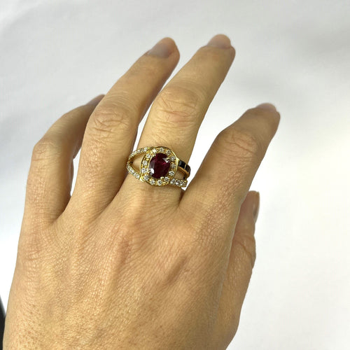 Bague Bague Or avec Rubis 2.13ct , Diamants et Saphir 58 Facettes 20400000784