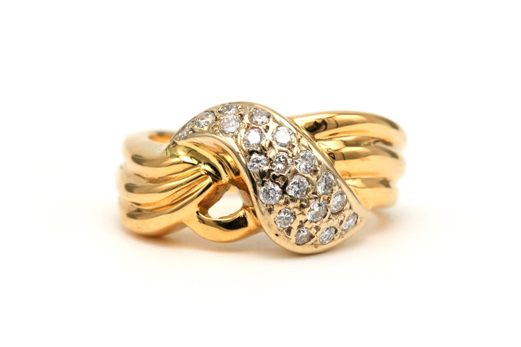 Bague 55 Bague contemporaine or jaune sertie de diamants (+-0.236ct) 58 Facettes 20419