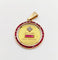 Pendentif Pendentif médaille d'amour 23mm or 18k diamant et rubis calibrés : "+ qu'hier - que demain" maison AUGIS 58 Facettes A06031
