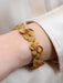 Bracelet Vintage flower gold amati and ruby ​​bracelet 58 Facettes J338