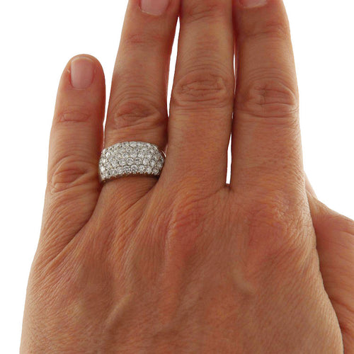 Bague en or jaune sertie de diamants pavés (1,49 ct)