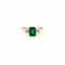 Bague 54 Bague Trilogie Or Jaune 14k Émeraude & Diamants 58 Facettes 107-GS31490
