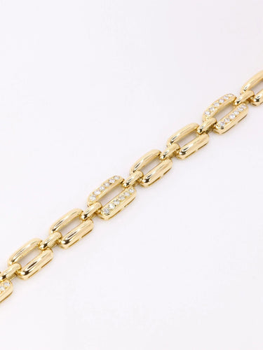 Bracelet Bracelet vintage maille rectangle or jaune diamants 58 Facettes 1085.1