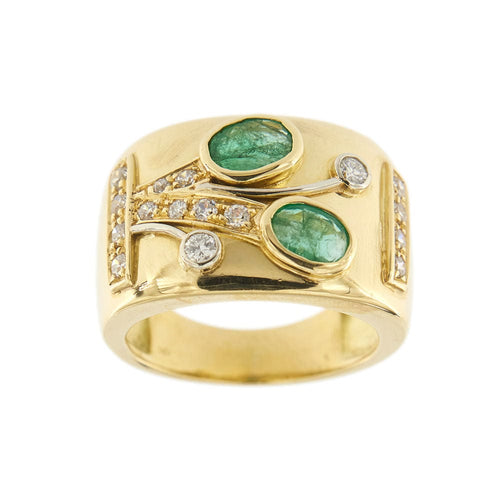Bague Bague avec émeraudes et diamants 58 Facettes 34295