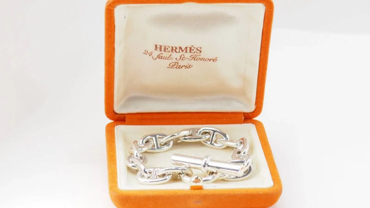 Bracelet Hermès - Bracelet Vintage Chaîne d'Ancre Argent 58 Facettes 33041