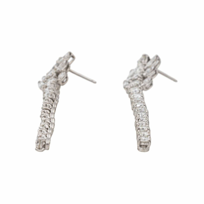 Boucles d'oreilles Pendantes Or blanc Diamant