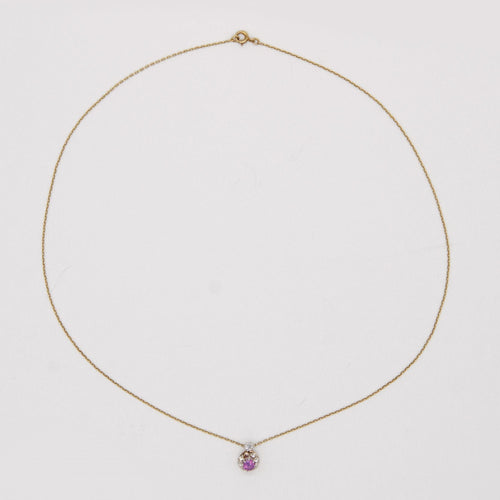 Collier Pendentif ancien saphir rose et sa chaine 58 Facettes 25-134