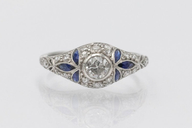 Art Déco ring with diamonds, 1920s 58 Facettes 11324