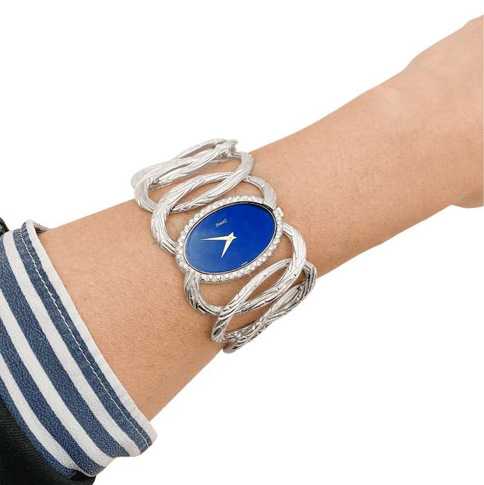 Montre Montre vintage Piaget, "Limelight Magic Hour", or blanc, diamants, lapis lazuli. 58 Facettes 34232