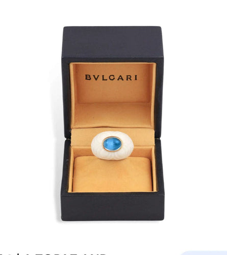 Bague 49 Bague en or et topaze bleue en porcelaine Bulgari Chandra 58 Facettes