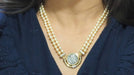 Collier Collier or jaune pièce de constance II, perle de culture, diamants 58 Facettes 33012