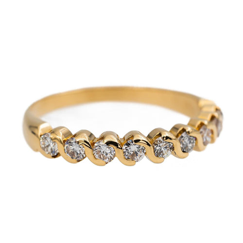 Bague 52 Bague Demi alliance Or jaune Diamant 58 Facettes 2897410CN