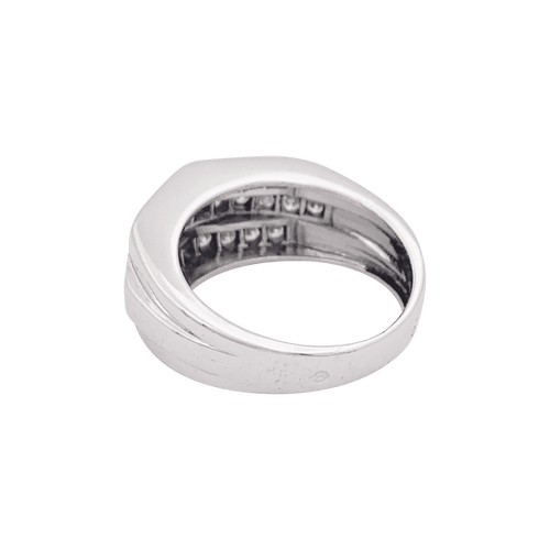 Bague 53.5 Bague vintage or blanc et diamants. 58 Facettes 34256